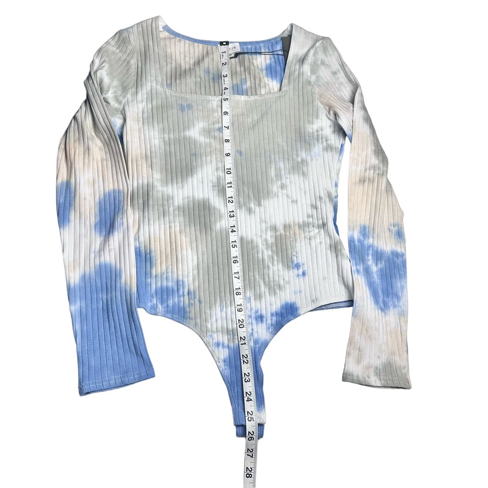 Le Lis | Women | Tie Dye Ribbed Texture Crotch Snap Body Suit | Large - Picture 5 of 10